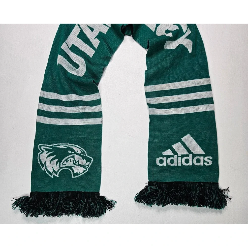 Utah Valley Wolverines Adidas Scarf OS Green Knit Fringe Soccer Fan Gear